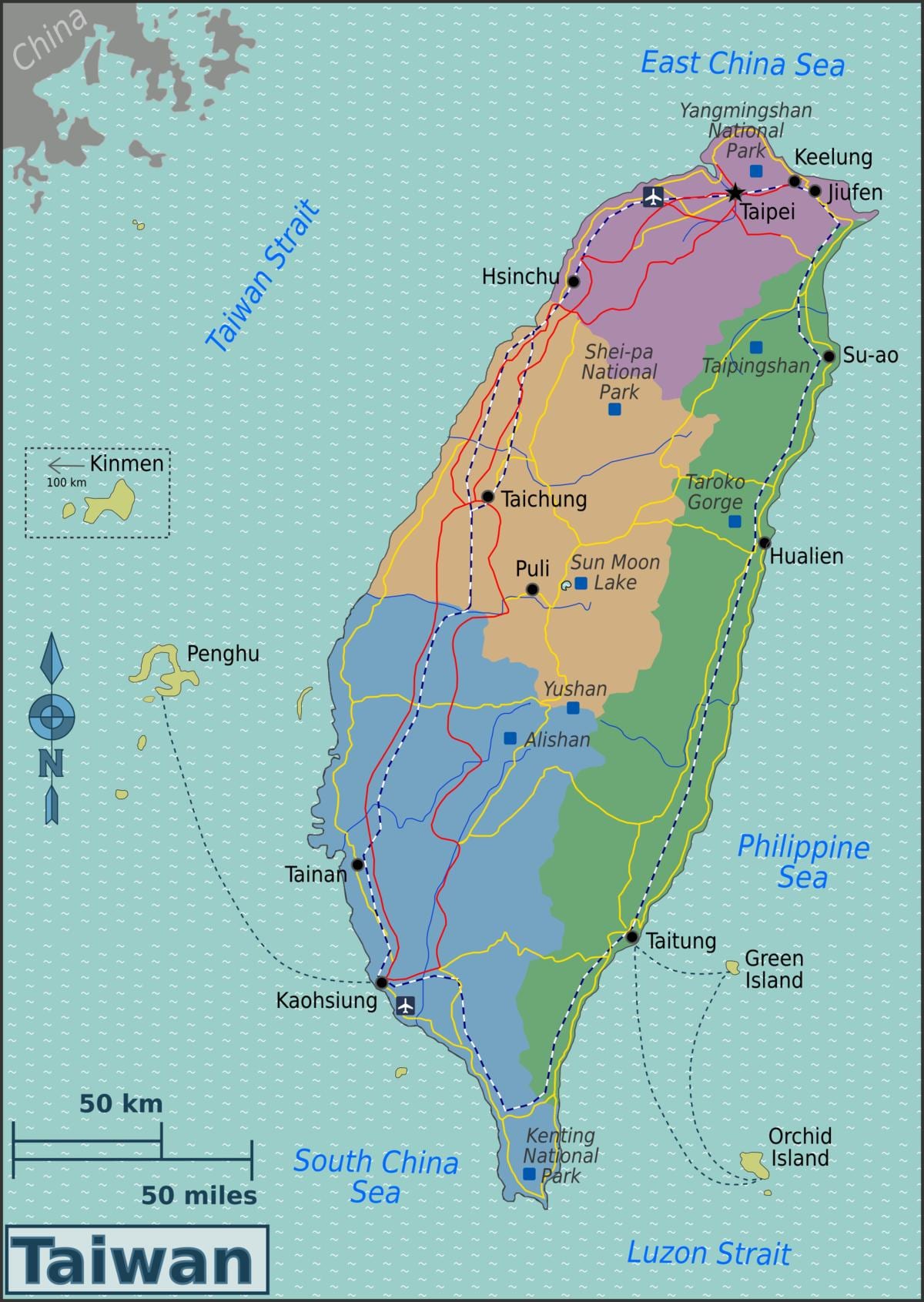 તાઇવાન પ્રવાસી આકર્ષણો નકશો