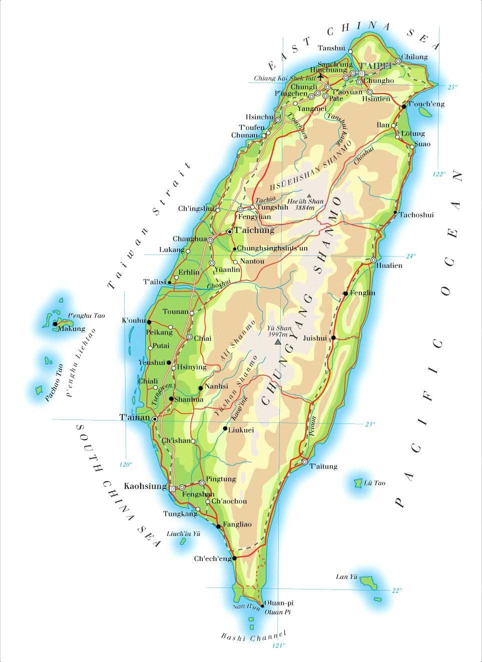 નકશો તાઇવાન નદી