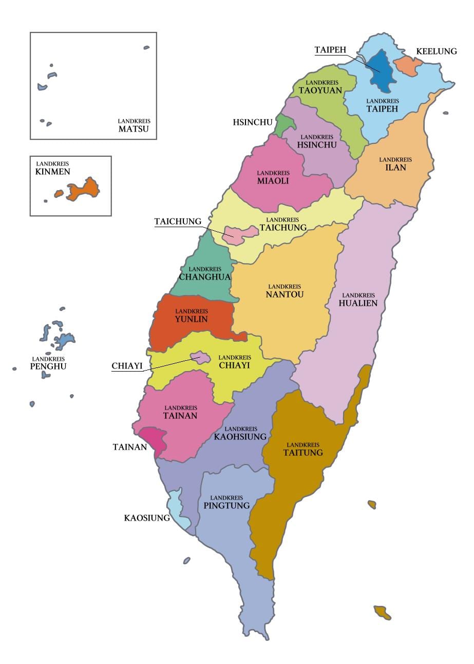નકશો તાઇવાન પ્રાંત