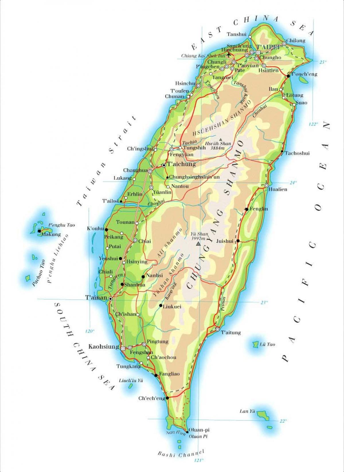 નકશો તાઇવાન નદી